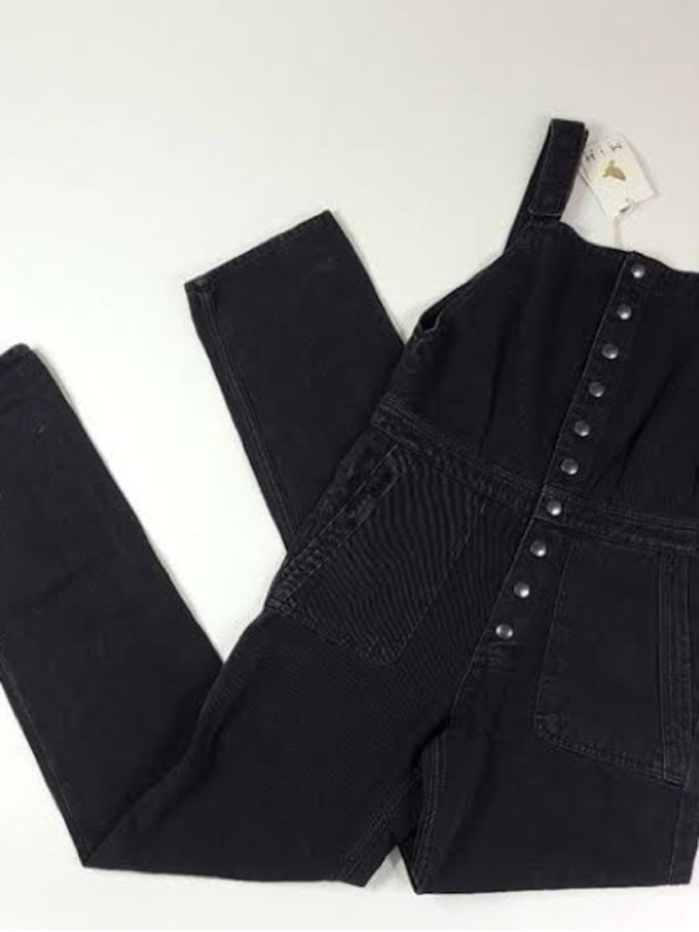 Mi Black Denim Button-Front Women's Overalls